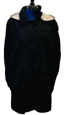 Womens Coat Size XL Carolina Colours Black Light Weight Hooded Zipper Imperfect